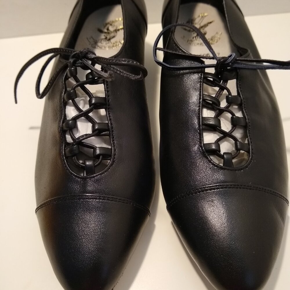 Dance Shoes 1.6" Cuban Heel Lace Up Ballroom Shoes Size 7 - Picture 4 of 9